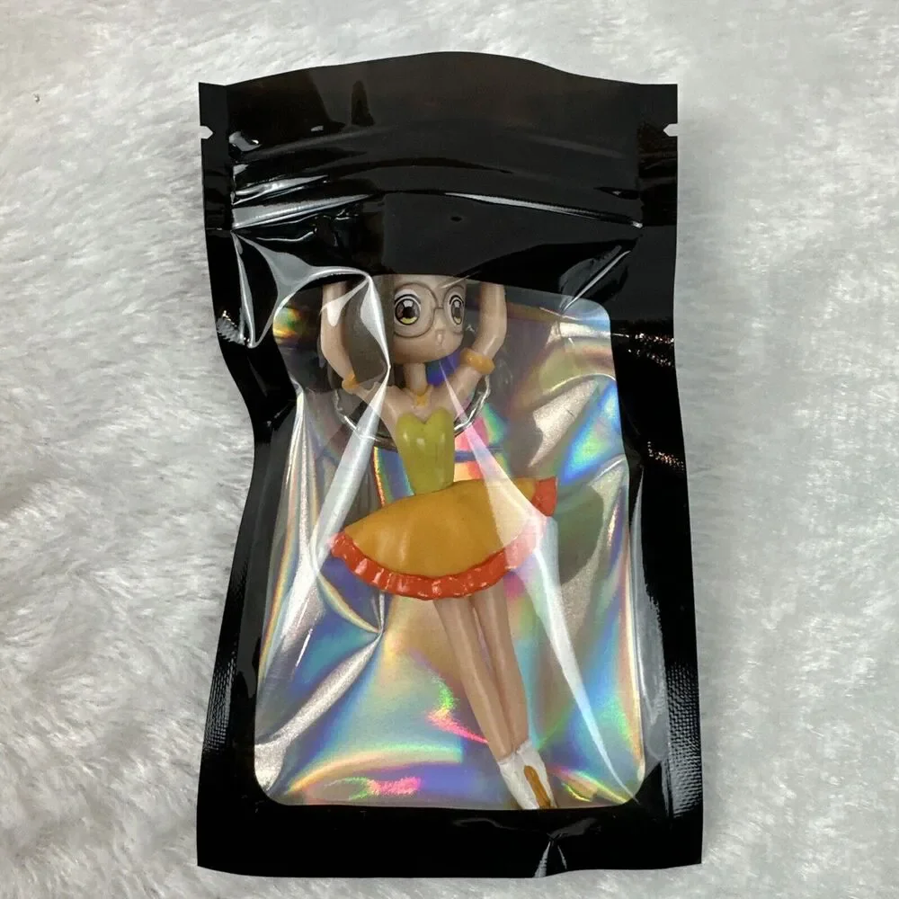 Magical Ojamajo Doremi‎ ballerina Figure Keychain Brown Hair Orange Dress